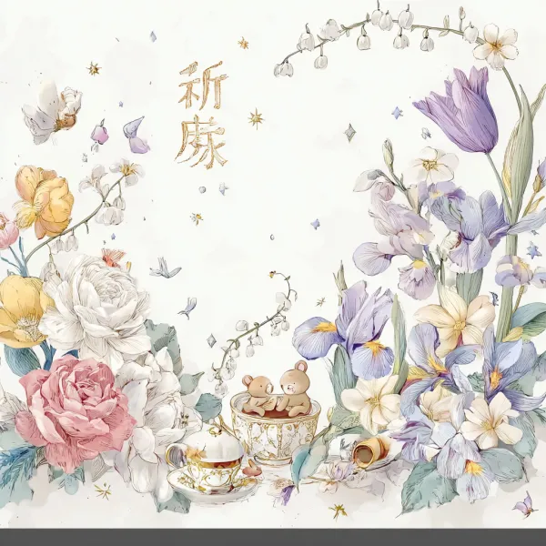 http://104.243.29.242:8088/mid/微信图片_20250623140016.png::1 http://104.243.29.242:8088/mid/f5979bfa4cb373e1e0efc7f05335251.jpg::1 Exquisite botanical border illustration, pure white background, ultra HD, intricate fine line art with delicate outlines, soft watercolor washes (pale lilac, blush pink, sage green). Floral Composition: Clustered blooms (roses, lilies, irises) in corners scattered lilies-of-the-valley and trailing vines. Details: Varied petal textures (silky roses, ruffled irises), dewdrops on leaves, subtle pencil shading. Style: Victorian herbarium aesthetic (inspired by Pierre-Joseph Redouté), balanced asymmetry. --v 7.0