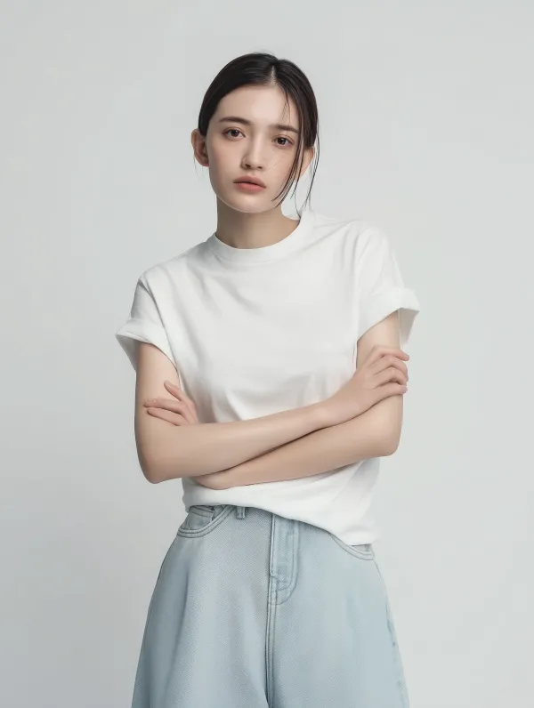http://104.243.29.242:8088/mid/美式松弛白T恤！白月光‼️_2_ADOR_MODELS_来自小红书网页版.jpg::2 一个亚洲女性模特，穿着白色体恤，高级感，温暖知性，干净背景 --ar 3:4 --style raw --q 2 --v 7.0